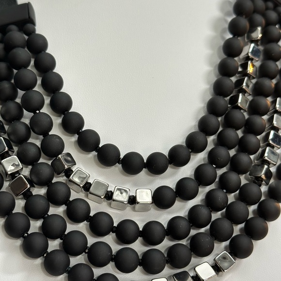 Chicos, NWT black and silver beaded necklace - Picture 6 of 15